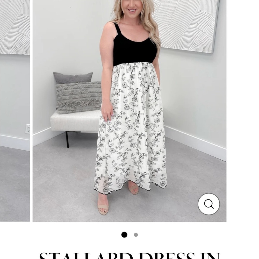 Stallard Dress - Black and White Floral Maxi Dress with Pockets